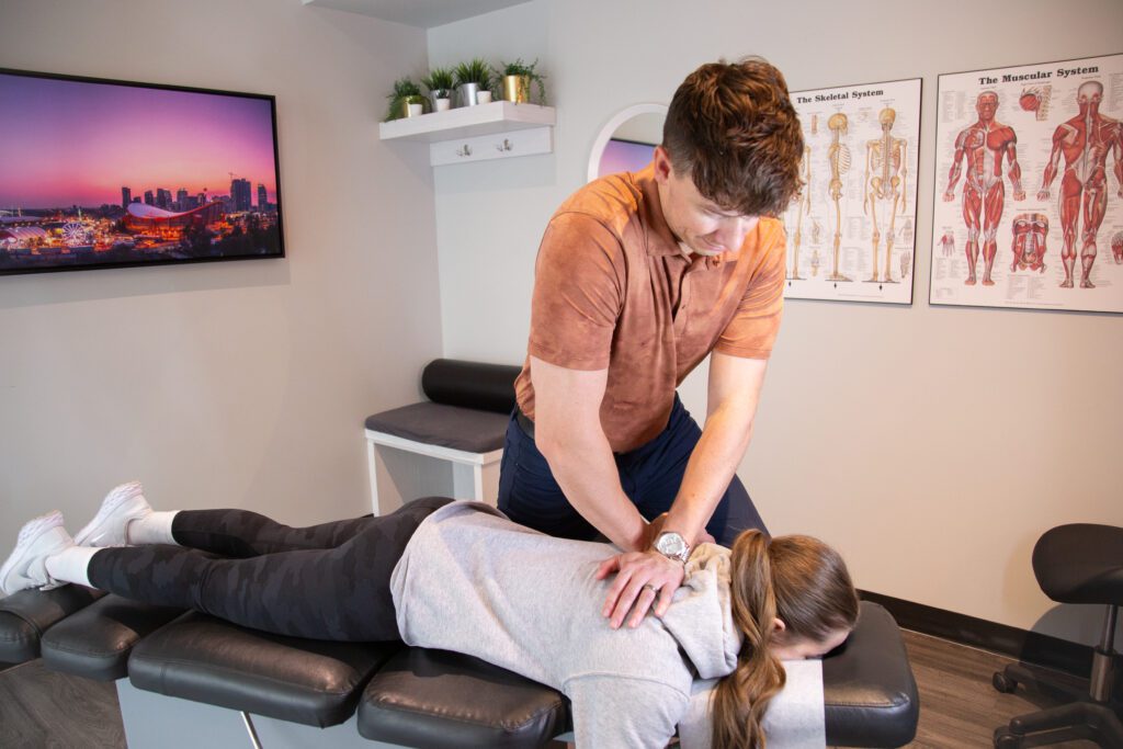 woman getting chiropractic treatment from a MYo Lab chiropractic expert