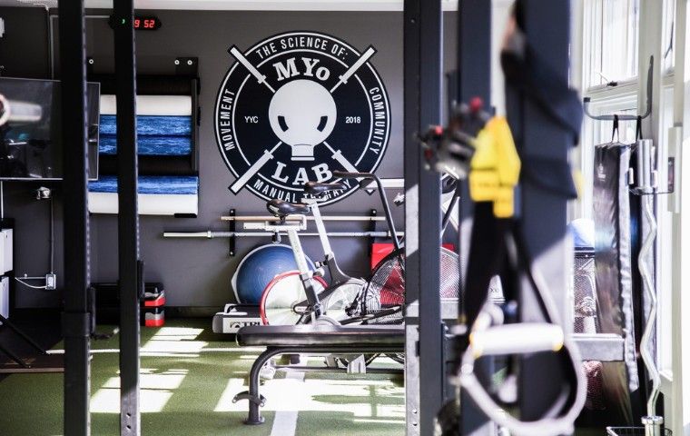Rehabilitation and movement therapy area at MYo Lab Health & Wellness, designed for recovery and mobility work in Calgary.